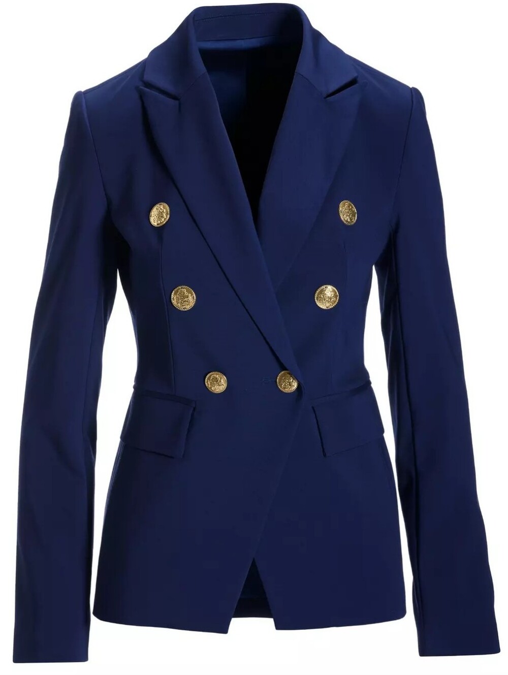 Boston Proper Navy Double-Breasted Blazer with Gold Buttons